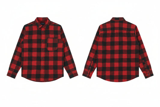 Long Sleve Flannel Shirt - Cali Clear