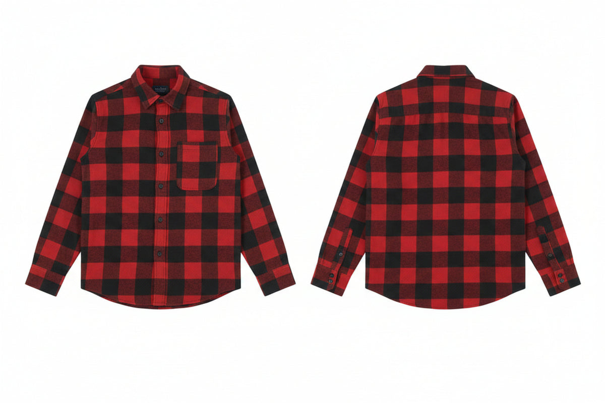 Long Sleve Flannel Shirt - Cali Clear